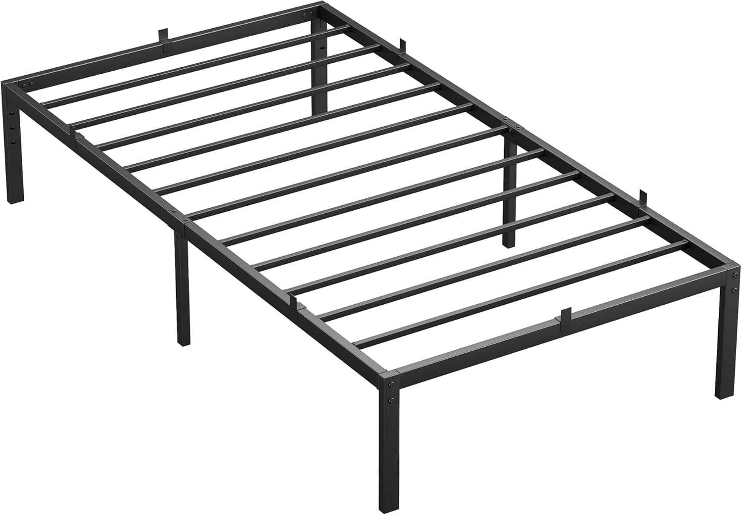 GAOMON Twin Bed Frame with Storage,14 Inch Metal Platform Twin Bed Frame,No Box Spring,Needed Steel Slat Support,Easy Assembly (Twin)
