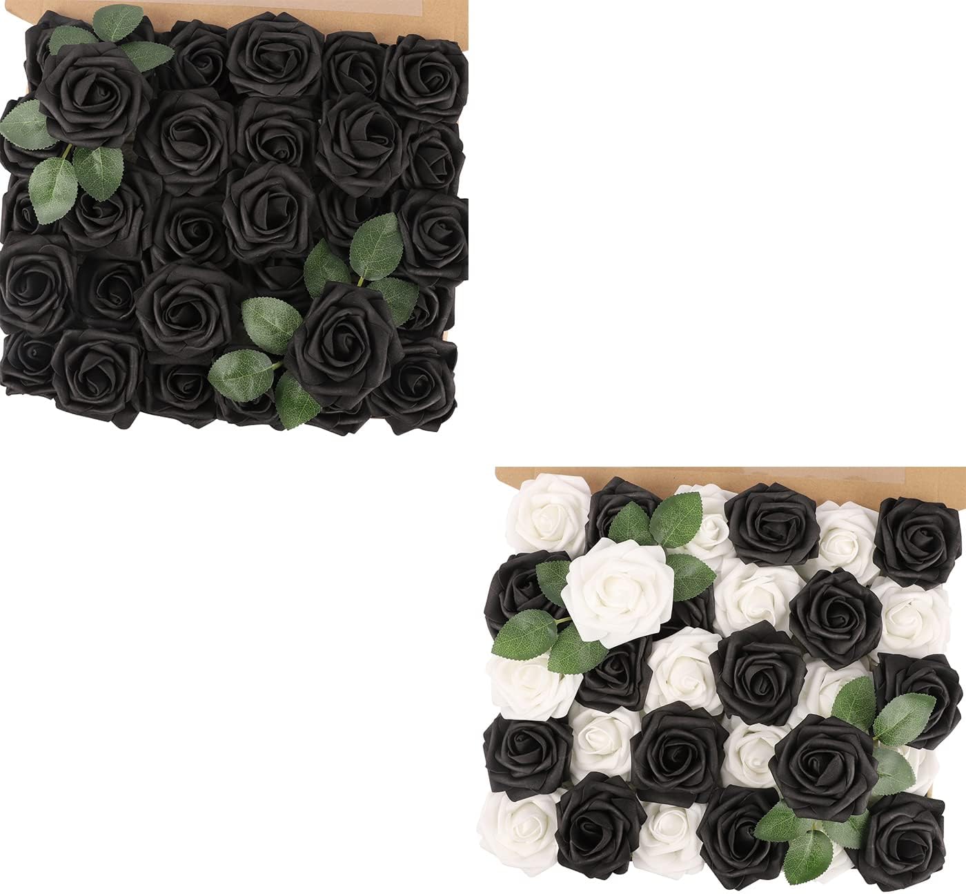 MACTING Artificial Rose Flowers, Real Touch for DIY, Bouquets, Wedding Party, Baby Shower, Home, Christmas Tree Decoration, 60 Pieces