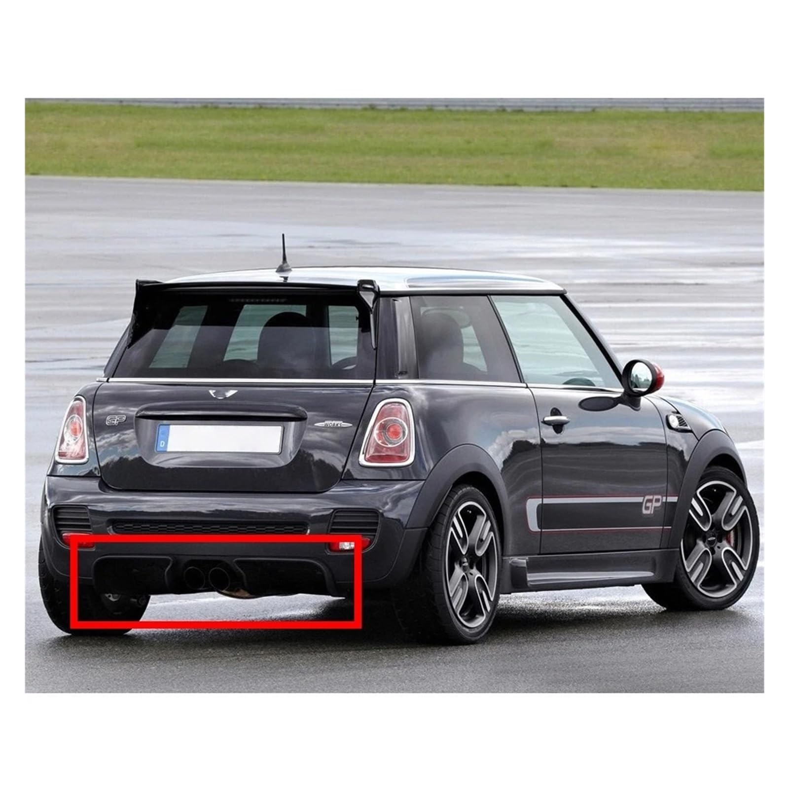 Difusor trasero de plástico PP for coche, compatible con Mini Cooper R56 R57 JCW