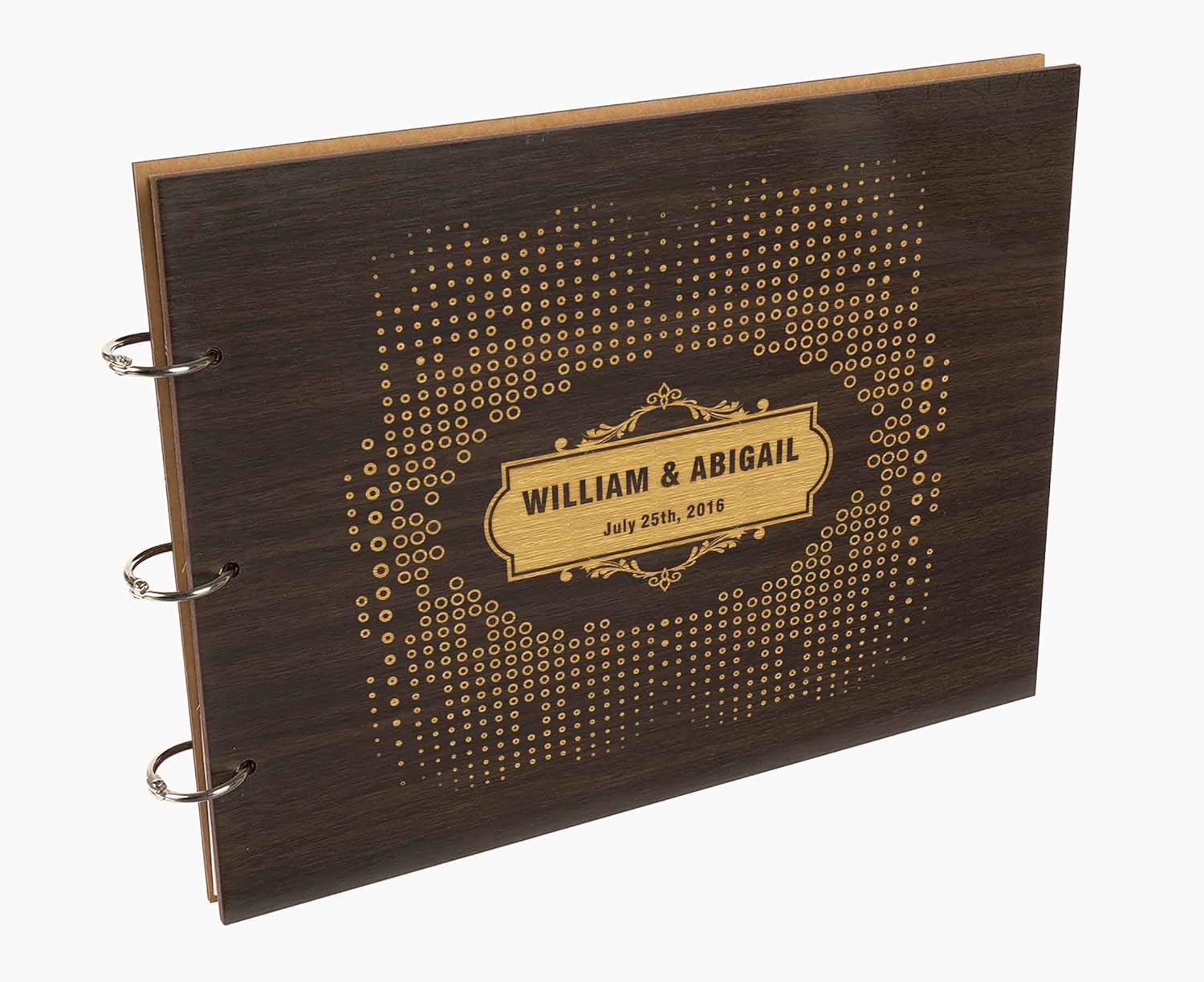 Darling Souvenir Personalized Engraved Laser Cut Wedding Guest Book Wooden Cover Sign-in Book Registry Guestbook Scrapbook-14