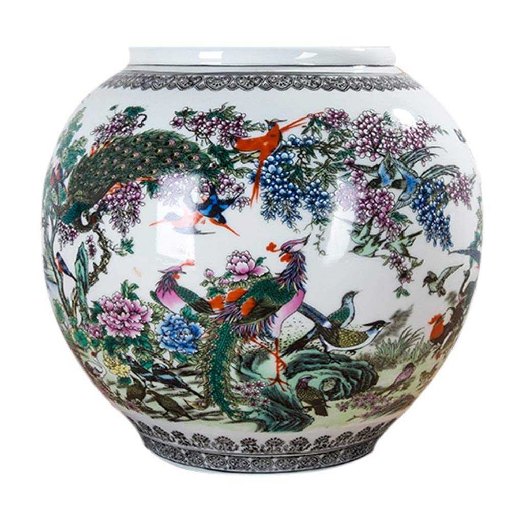 Vase en céramique oiseaux classiques pour fleurs séchées de salon