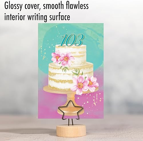 Miniatura 5 de NobleWorks Tarjeta de felicitación de cumpleaños número 103 con sobre de 5 x 7 pulgadas (1 tarjeta) número pastel 103 C10109MBG