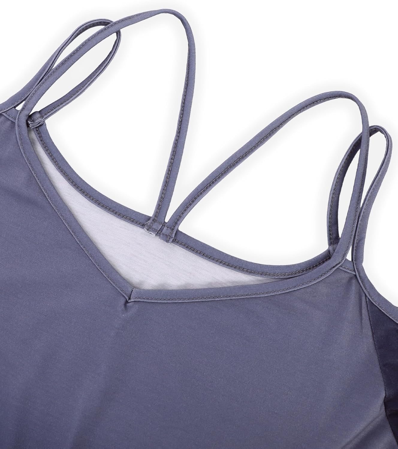 LilyCoco Womens Cold Should Tops Summer Ombre Sexy V Neck Short Sleeve T Shirt - Image 4