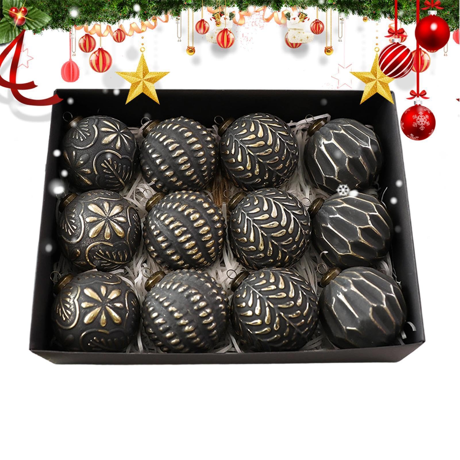 Bolas Navideñas Juego de 12 Colgantes Vintage de Invierno