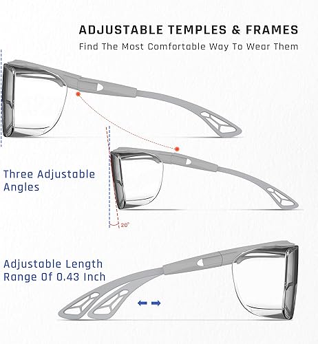 Miniatura 4 de TOREGE Gafas de seguridad, gafas de seguridad antivaho sobre gafas, gafas de seguridad con lentes HD, gafas médicas para hombres y mujeres (lente
