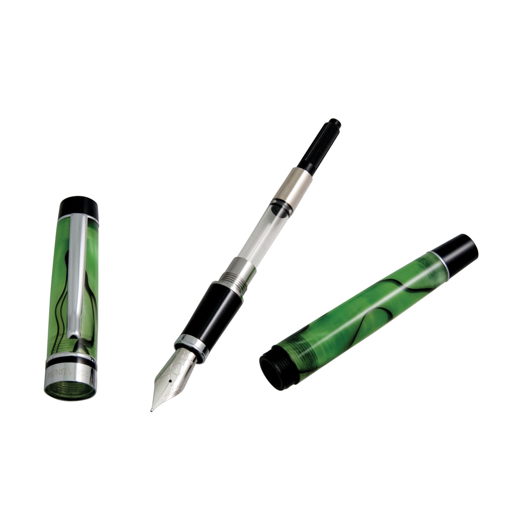 Amazon | モンテベルデ 万年筆 プリマ グリーンスワール ペン先:F