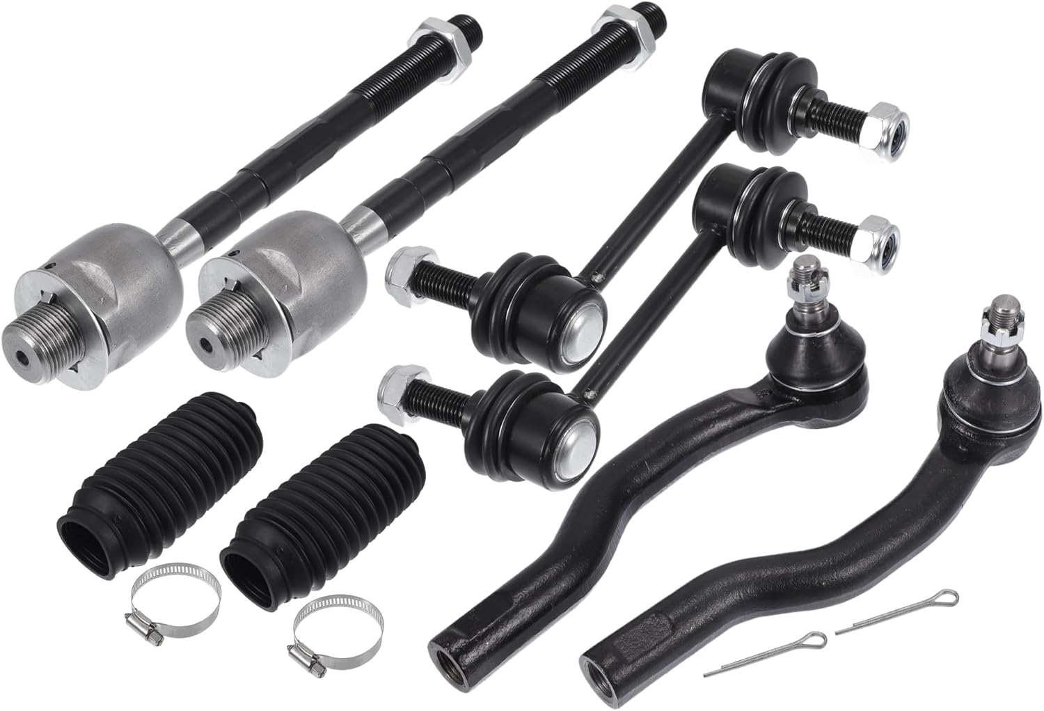 X AUTOHAUX 8pcs Front Suspension Kit Inner Outer Tie Rod End Front Sway Bar Link with Boot for Ford Edge 2007-2014 for Lincoln MKX 2007-2015 No.K750159/EV800576/ES800473