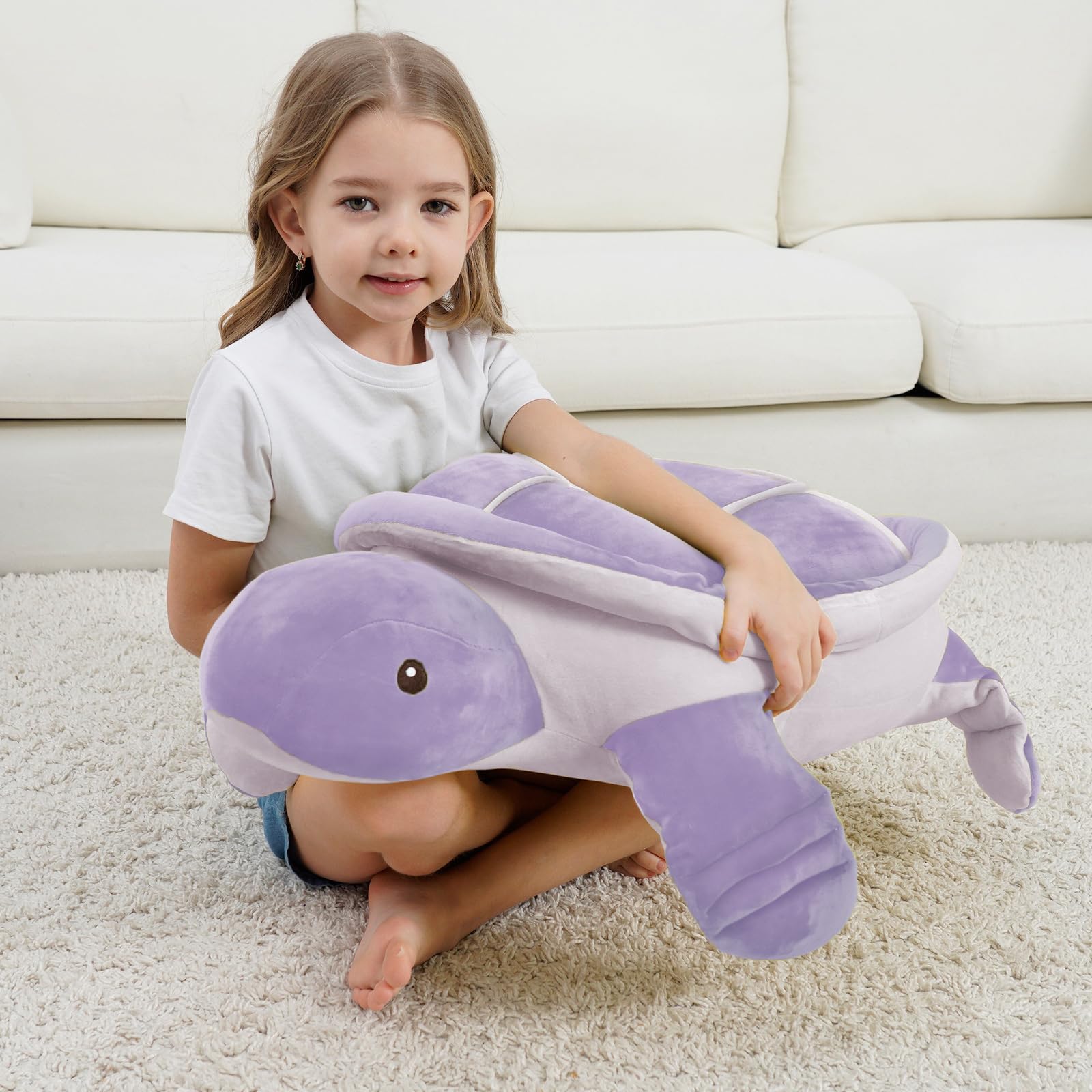 Dalmao - Giocattoli di peluche di animali in pastella di tartaruga marina grande da 28 pollici, grande cuscino corpo in peluche gigante tartaruga oceanica, regalo per bambini, ragazza, fidanzata