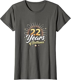 22 Years of Brilliance Birthday Gift Celebration T-Shirt