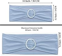 Vista 159 de MDS - Paquete de 50 bandas elásticas de elastano para silla, lazos elásticos para sillas con hebilla deslizante, ajuste universal para bodas, Acción