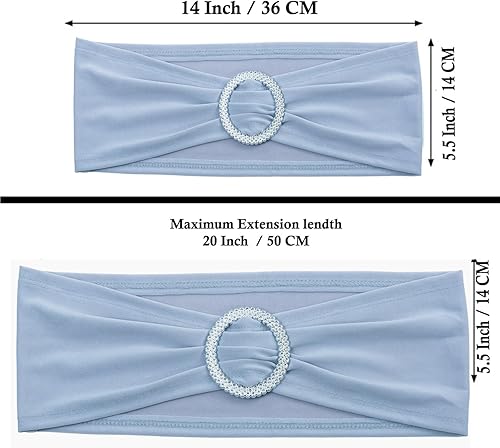 Miniatura 5 de MDS - Bandas de elastano para silla de Halloween con hebilla deslizante, paquete de 25, bandas elásticas para sillas de ajuste universal para