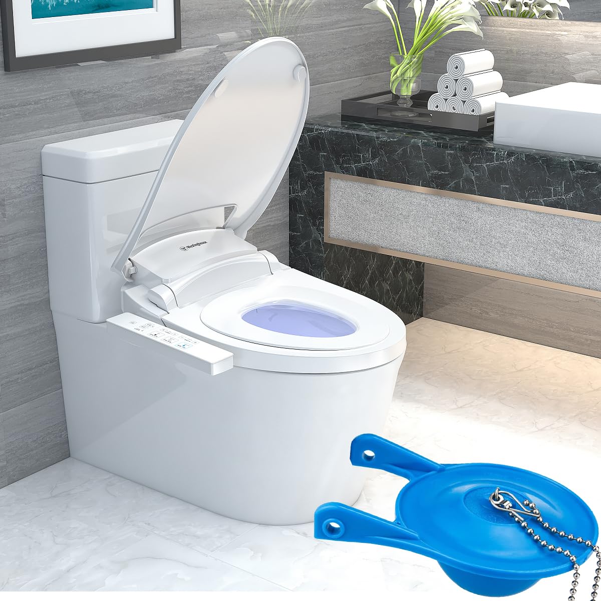 Gerber 99-788 - 2 Valvole A Cerniera Per WC Da 7,6 Cm (3 Pollici), Riparazione Perdite, Risparmio Idrico, Blu - 2