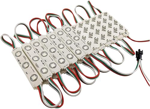 YUNBO 100 unidades WS2811 RGB LED módulo luces DC 12V SMD 5050 direccionable color de ensueño inteligente RGB+IC módulo impermeable IP65 luces LED