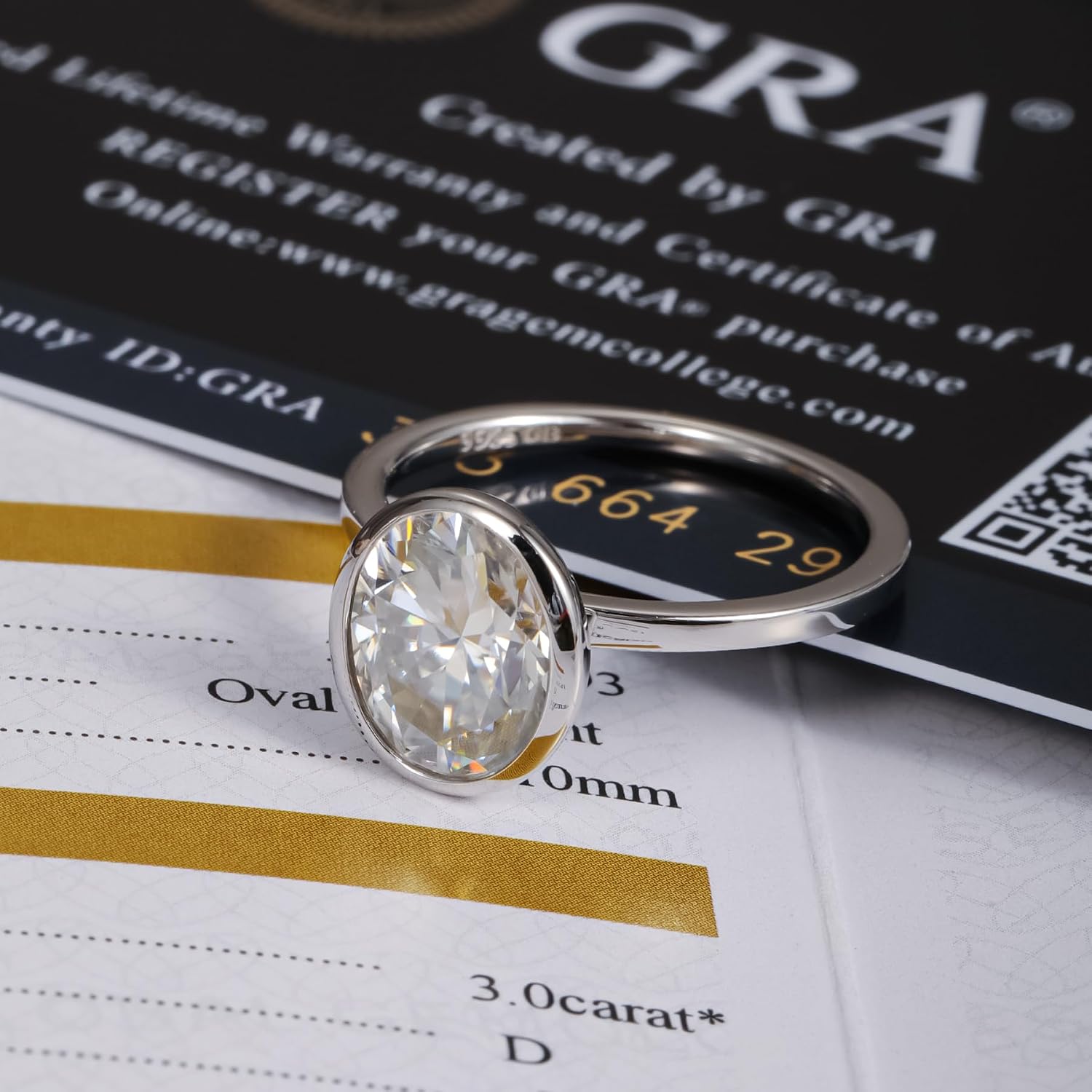 Gem's Beauty 3CT Moissanite Engagement Rings for Women – Solitaire 925 Silver 14K Gold Travel Ring Hypoallergenic D-Color VVS1