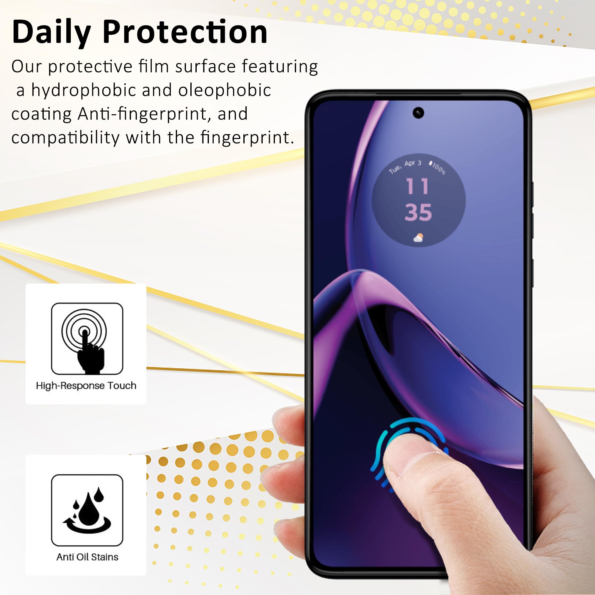 QULLOO Protector De Pantalla Para Motorola Moto G84 5G [2 Piezas] + Protector De Lente De Cámara [2 Piezas], 9H HD Alta Sensibilidad Cristal Templado Para Motorola Moto G84