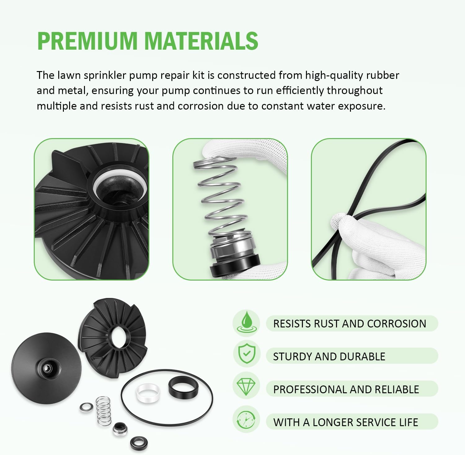 Image highlighting premium materials used in the repair kit components