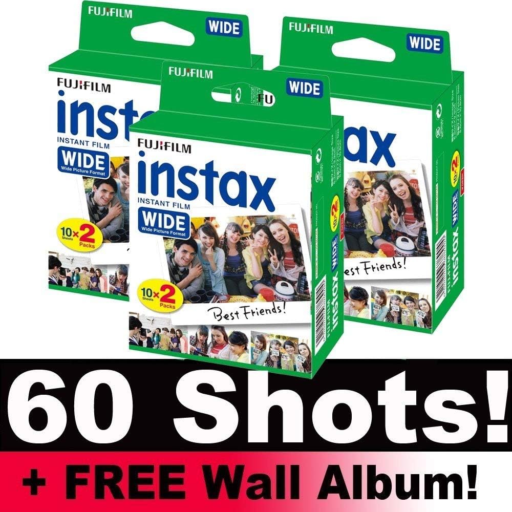 Fujifilm Instax Photo Film Wide Film Pack (60 Shots) with Photo Album