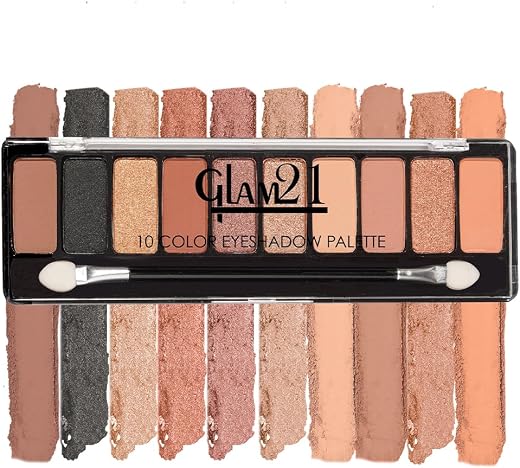 Glam21 Get Smoky 10 Color Eyeshadow Palette |Long-Lasting | Smudge Free | Long Wearing And Easily Blendable Eye Makeup Pal...