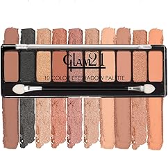 Glam21 Get Smoky 10 Color Eyeshadow Palette |Long-Lasting | Smudge Free | Long Wearing And Easily Blendable Eye Makeup Palette Matte, Shimmery And Metallic Finish