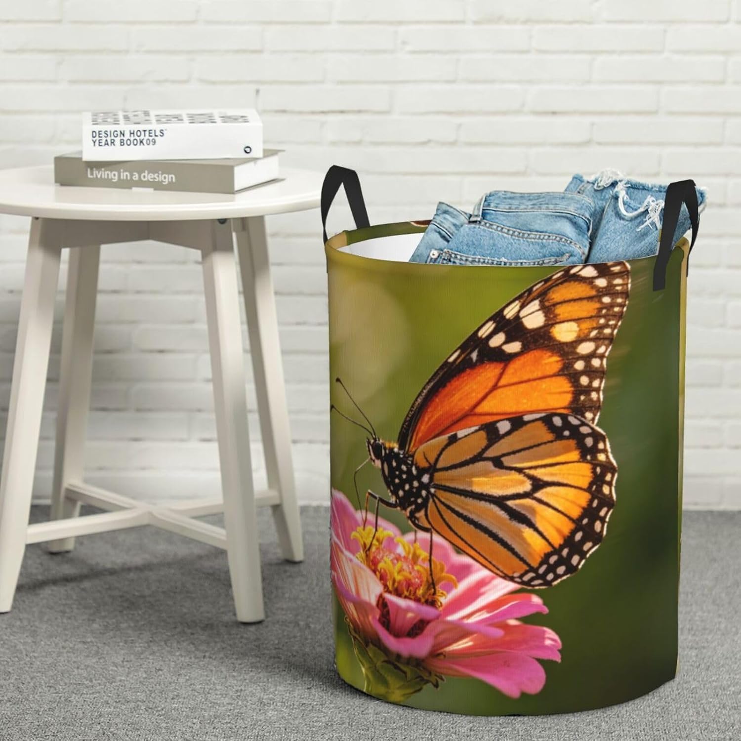 Laundry Hamper Waterproof Storage Bin Organizer with Handles Butterfly Laundry Basket Collapsible Dirty Clothes Hamper Large Clothes Storage Toy Organization for Bathroom Bedroom Small
