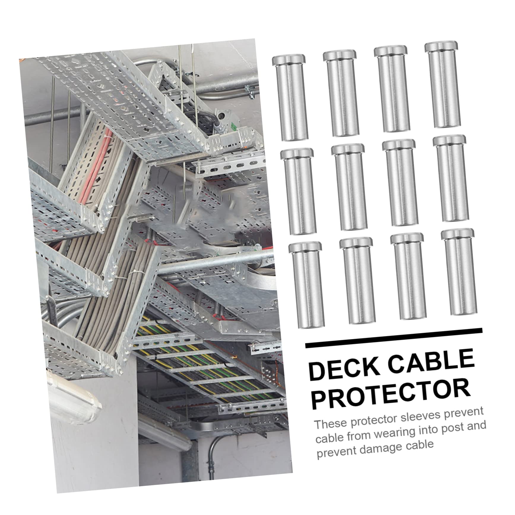 VILLCASE Protectores de Cable de Acero Inoxidable Funda Protectora Kit de 50 que Previene Desgaste y Vibración en Cables Interiores para Barandilla de Cubierta