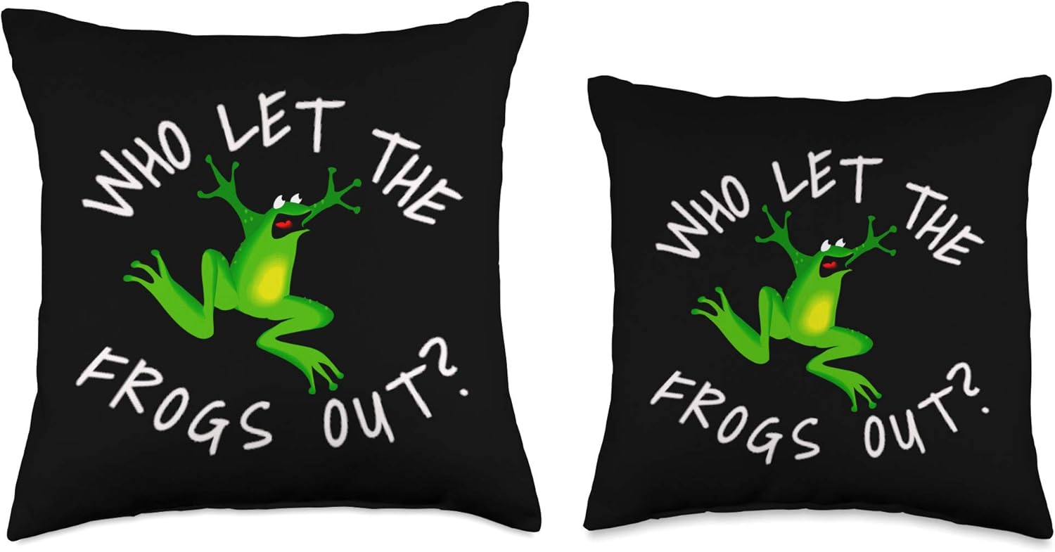 Passover Seder Gift Who Let The Frogs Out Jewish Matzah Throw Pillow