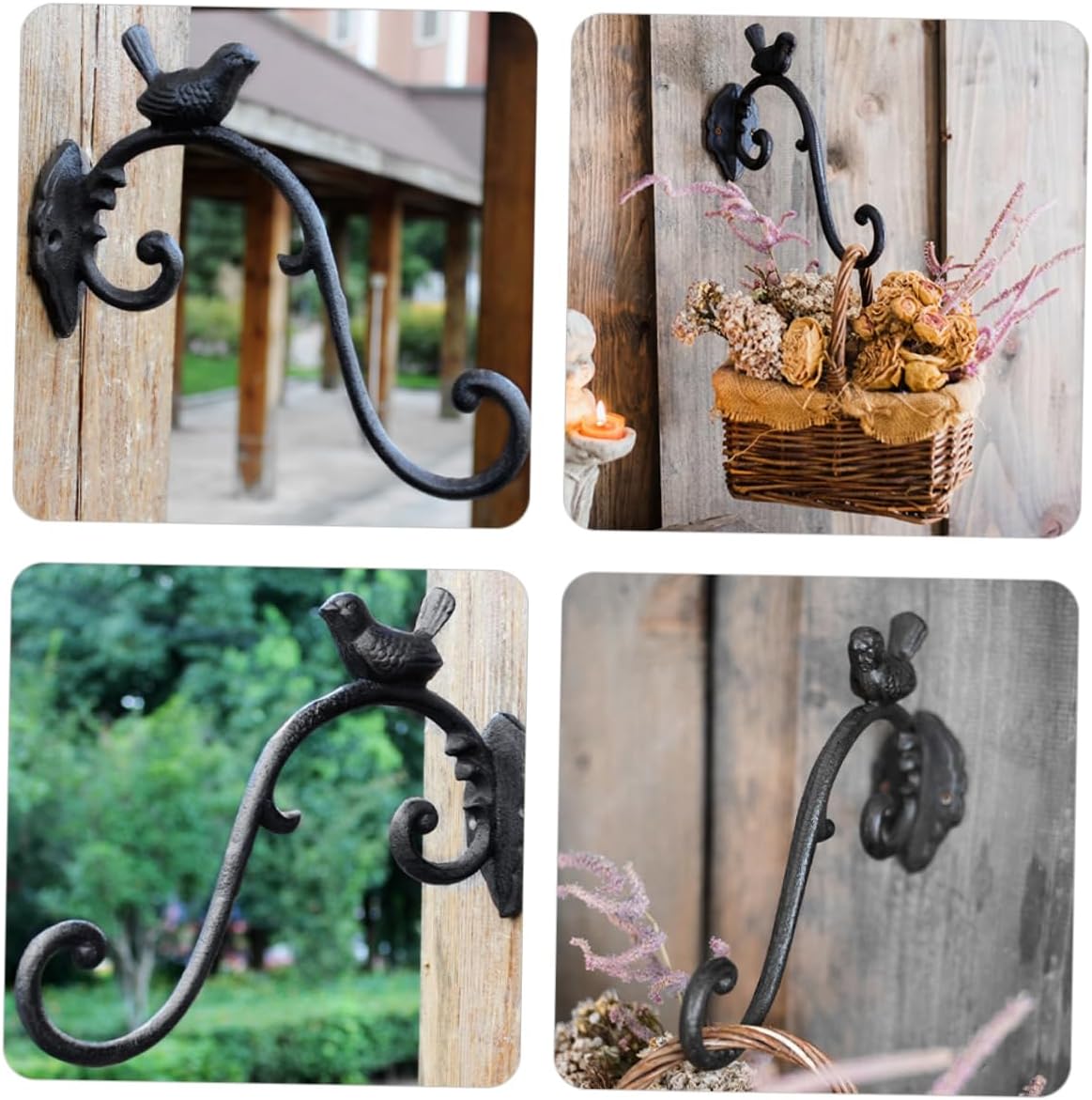Strong Iron Plant Hanger Hanging Flower Basket Hook Easy Install Wall Flower Pot Hanger