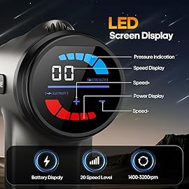 AERLANG Massage Gun with Heat Deep Tissue Back Massager Neck Massager for Pain Relief,Muscle Percussion Massage Gun, Birthday Gifts for Men Women Dad him Handheld Message Gun with 7Heads&Silent