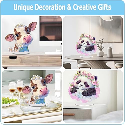 Miniatura 9 de ARTMYRUI Paquete de 4 kits de pintura de diamantes para niños, animales, arte de diamantes para niños, arte de gemas de diamante 5D por números,