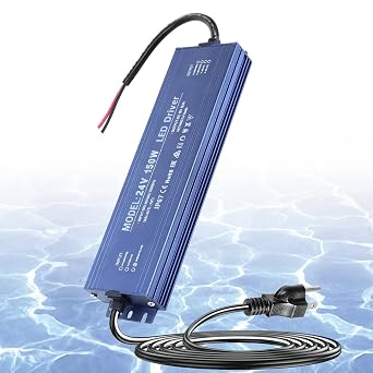 Waterproof IP67 LED Power Supply 24V 150W Ultra Slim LED Driver 110V AC to 24V DC 6.25A 150 Watt Quiet Low Volt Converter LEDs Transformer Constant Voltage for LEDs Strip, Indoor & Outdoor
