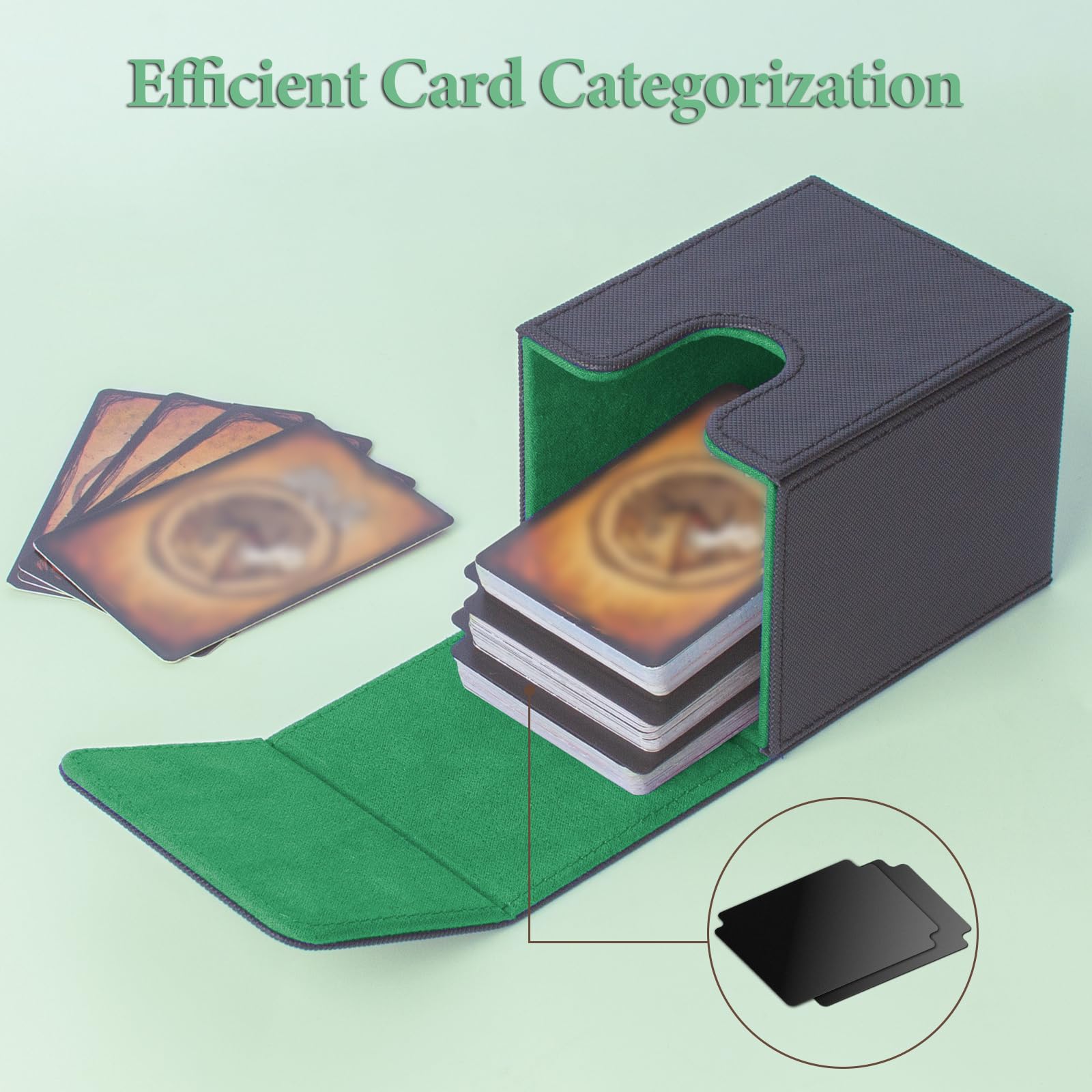 ECOSEAO Deck Box for MTG Card Box for 100+ Cards, Magnetic Flip Deck Box with 2 Divider - Image 4