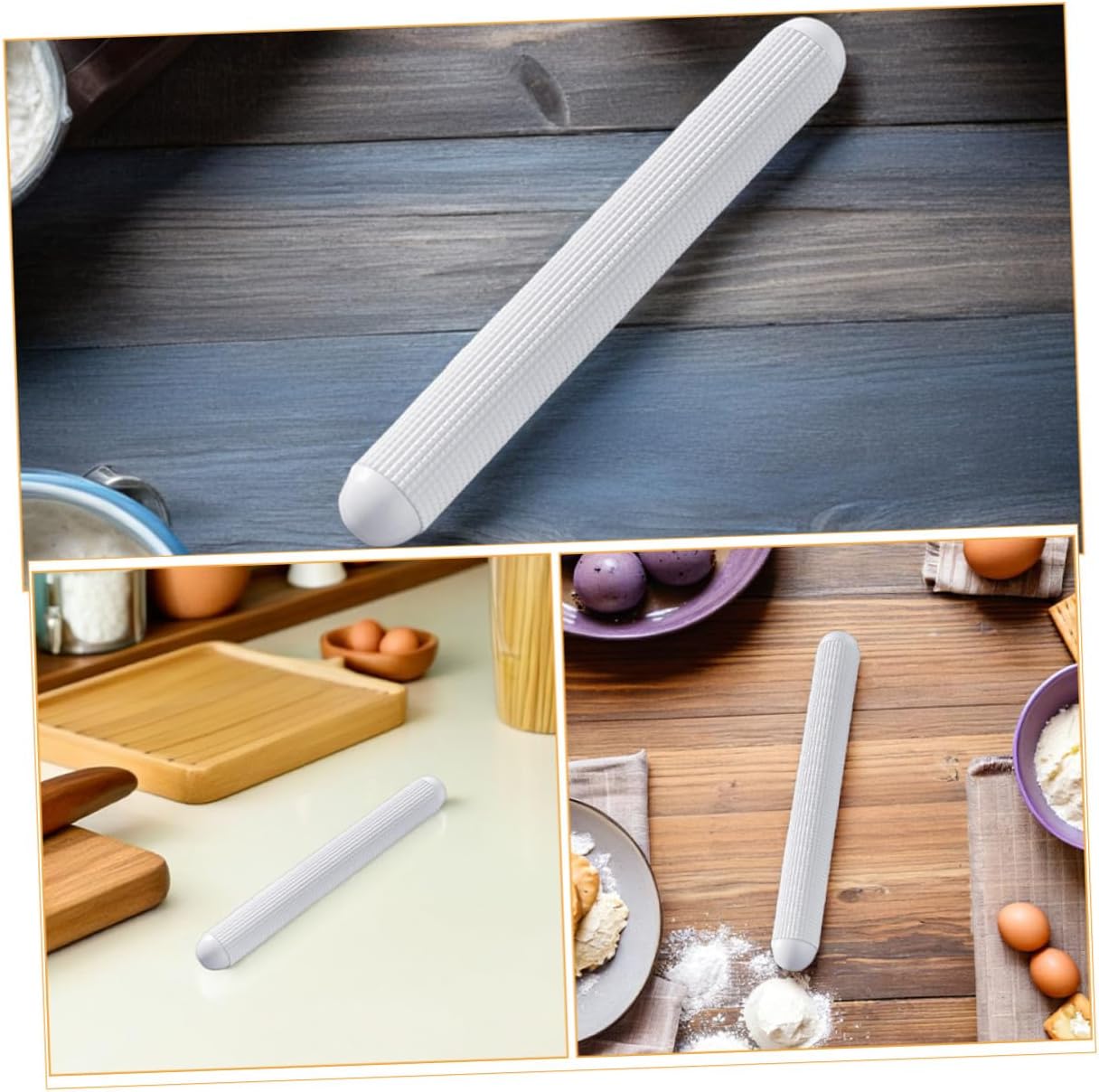 OSALADI 6pcs Nonstick Plastic Baking Rolling Pins for Dough, Pastry, Pizza, and Noodles – Lightweight Hand Rolling Pin Set for Home Kitchen Baking Tools