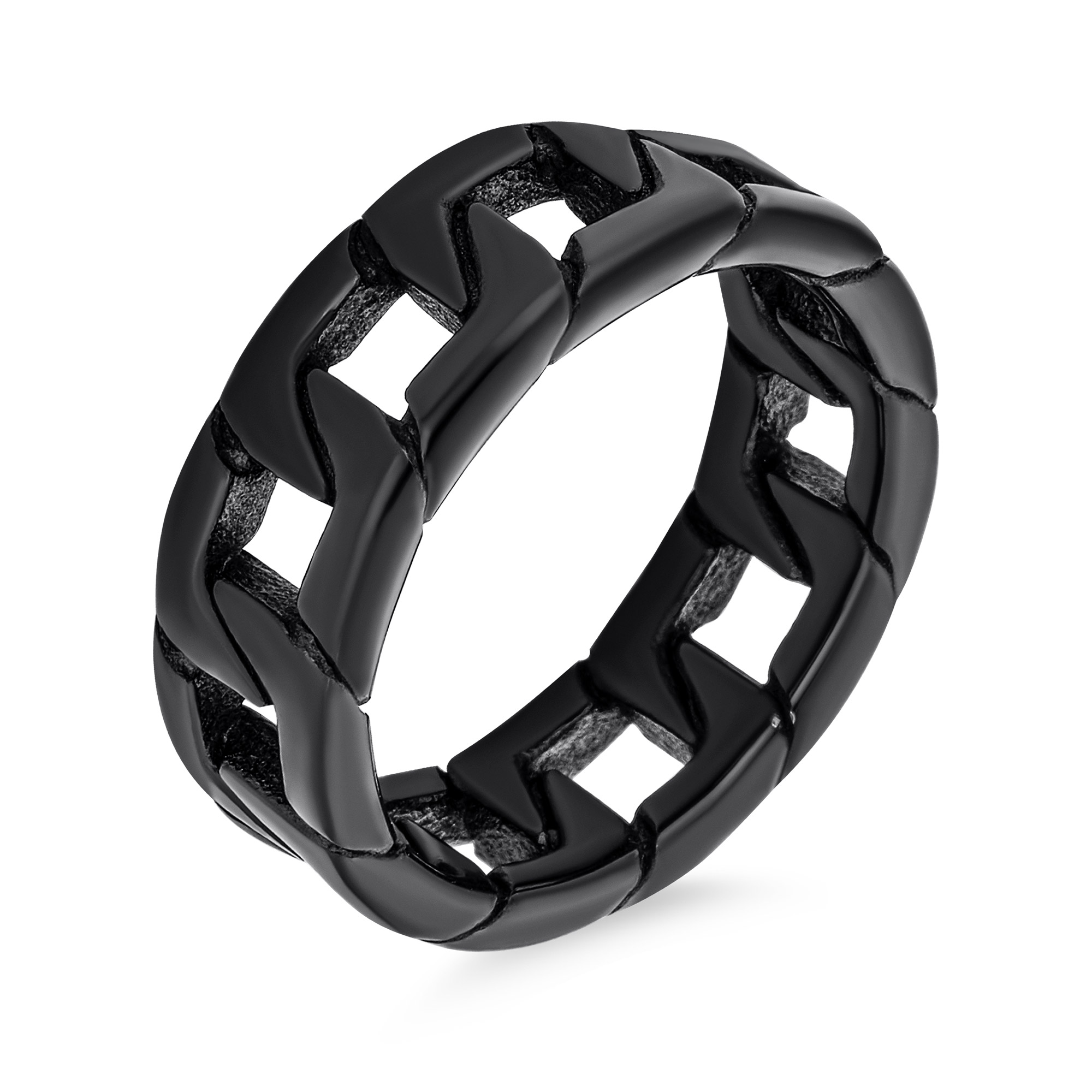 Bague Homme Acier Inoxydable Style Pneu Moto - Largeur 8mm Finition Brossée Argentée - Cadeau Mécanicien