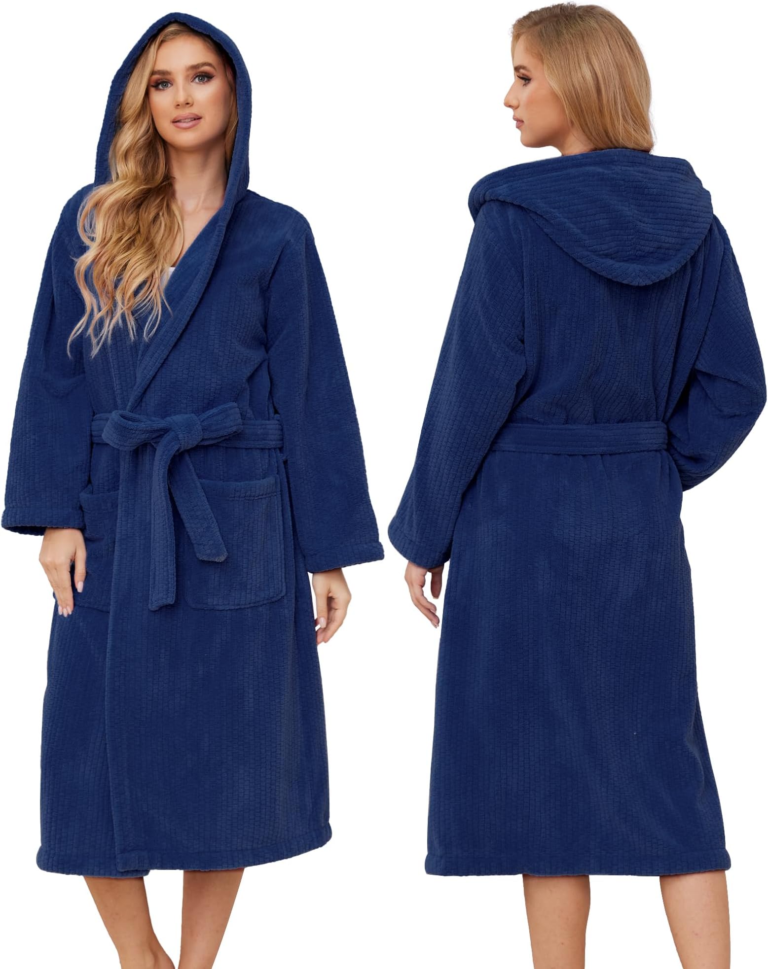 PJGGZ Hooded Bathrobes for Women, Soft Long Towel Robes for Women - Quick Dry yet Warm