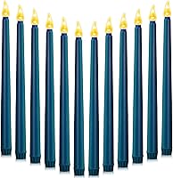 Vista 8 de CHENGU 12 velas LED cónicas sin llama, sin llama, velas de cena sin goteo para el día de Acción de Gracias, bodas, iglesia, Hanukkah, Navidad, Verde