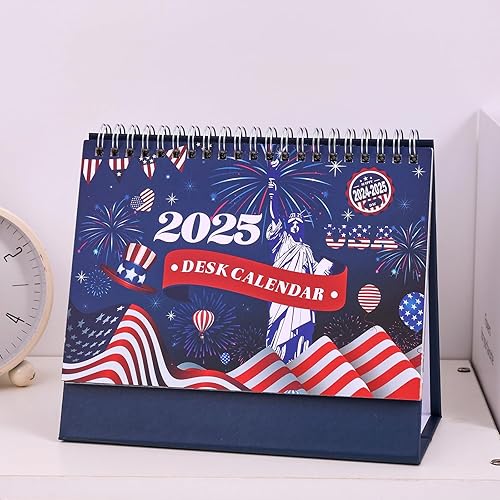 Miniatura 5 de Calendario de escritorio pequeño 2024-2025, calendario mensual de escritorio de enero de 2024 a junio de 2025-18, diseño temático mensual,