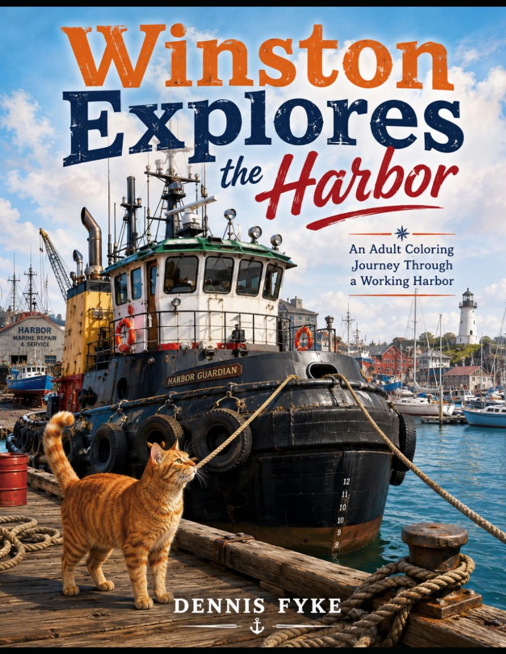 Winston Explores the Harbor: An Adult Coloring Journey Through a Working Harbor (The Winston Adventures Coloring Book Series)