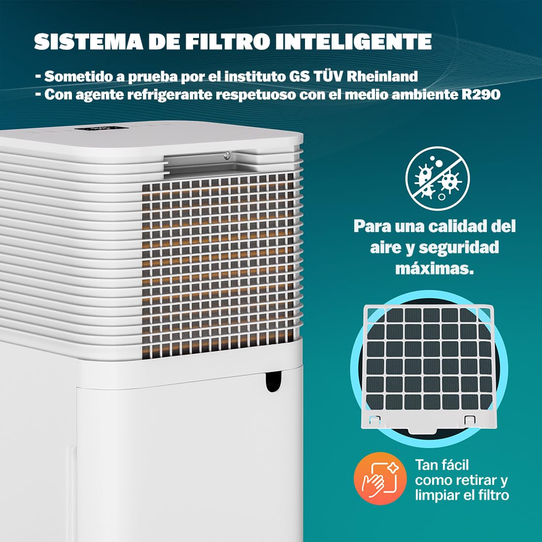 MONZANA® Deshumidificador Eléctrico 12L/día Habitaciones 15–20m² Pantalla LED Purificador Aire Temporizador 24h Ruedas Antihumedad Hogar Oficina