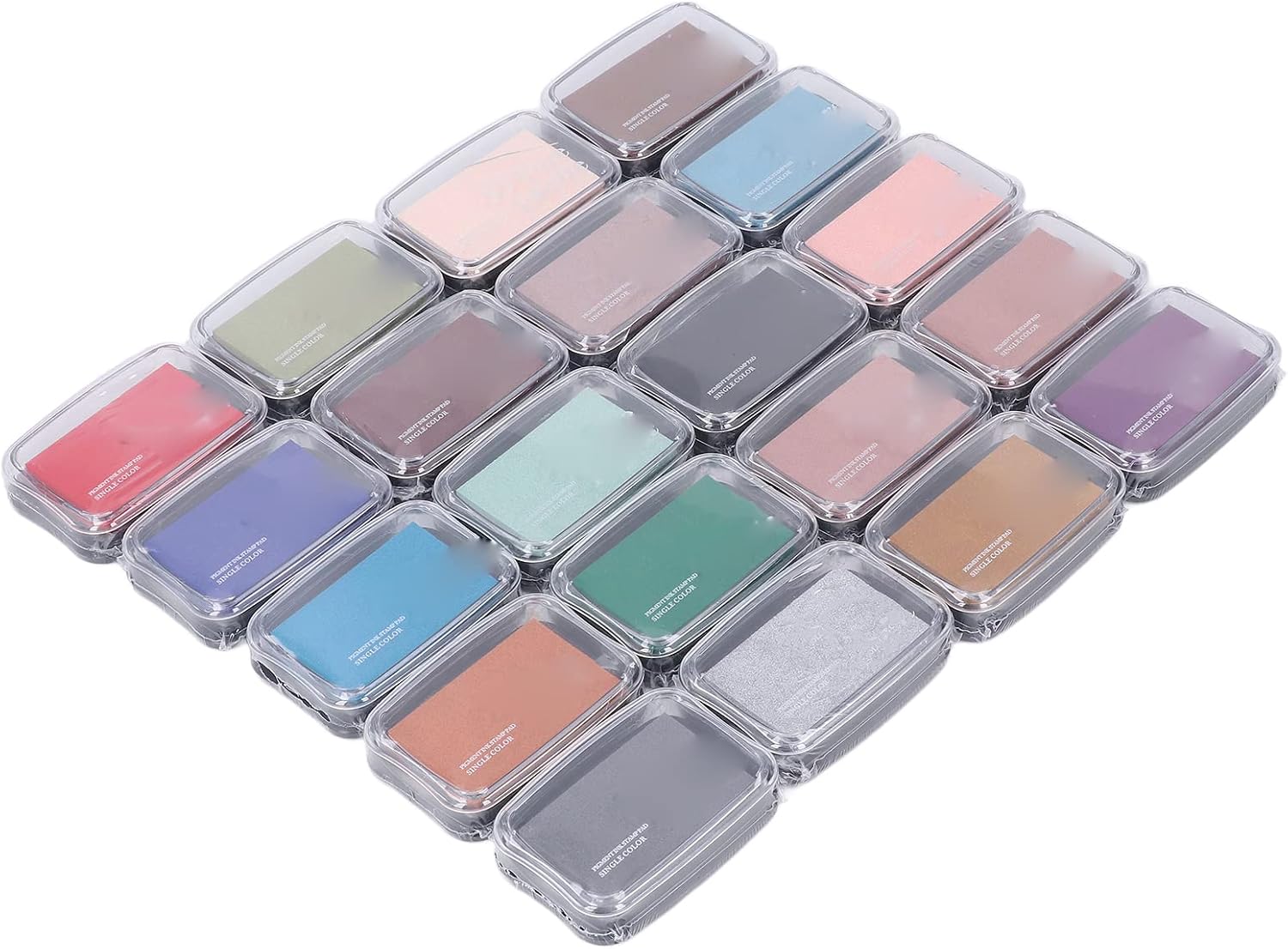 Retro Style Stamp Pads, Craft Ink Pads with 20 High Saturation Colors, Fine Sponge Finger Ink Pad for Kids Art Projects, Lightweight Portable Stamp Pad Set for Scrapbooking Card