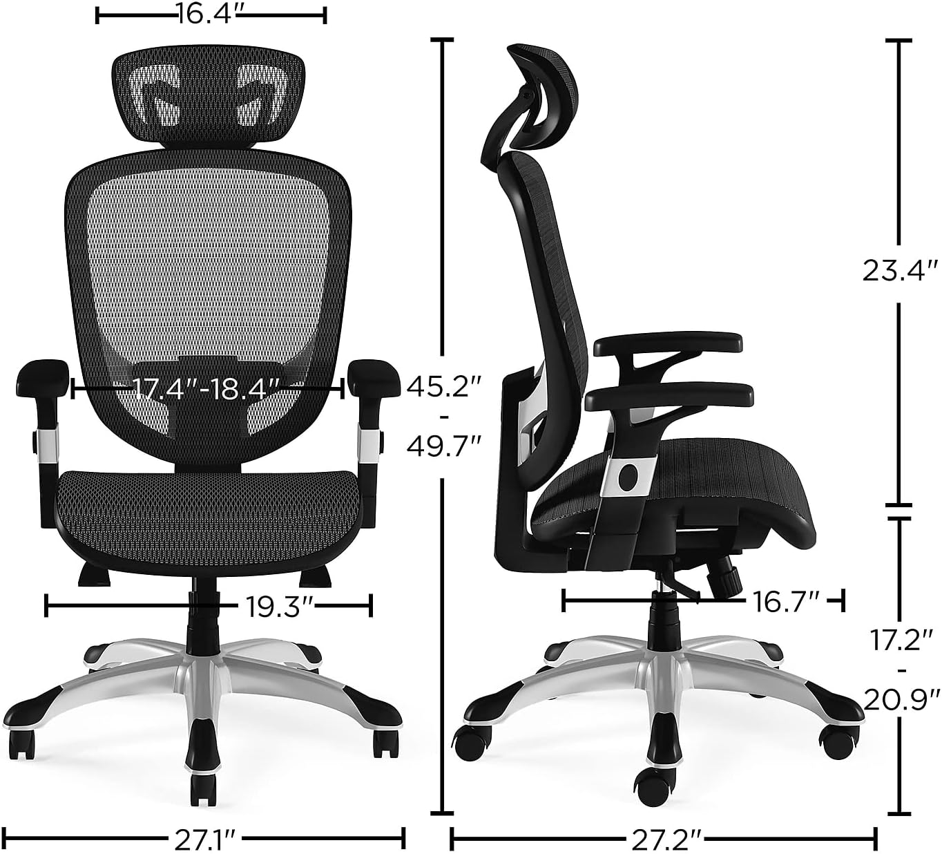 Chair dimensions diagram