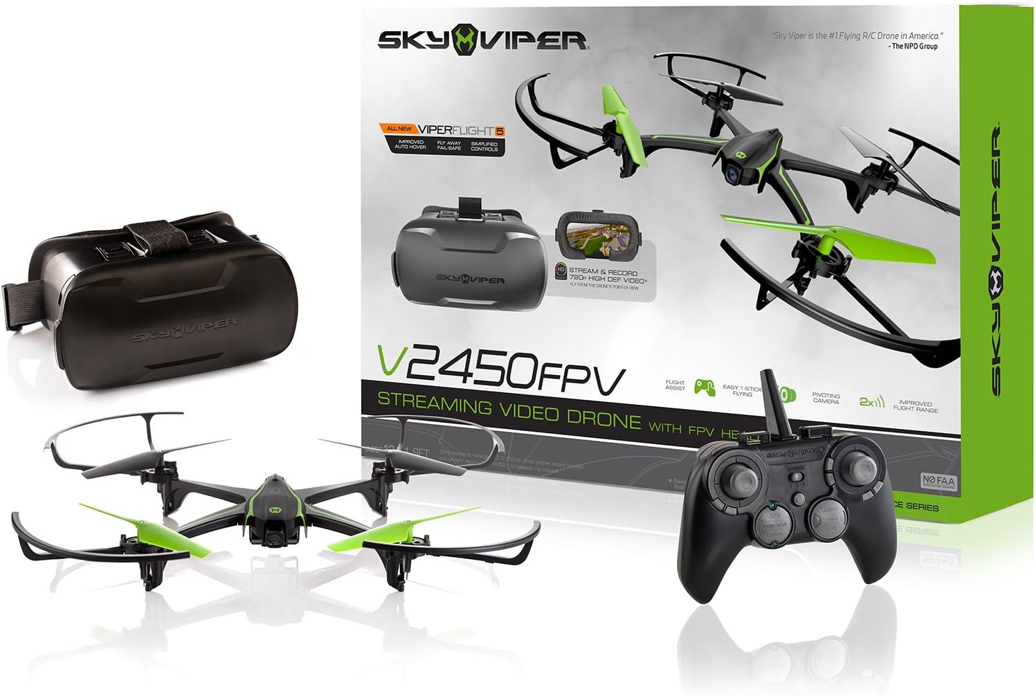 Sky Viper v2450FPV Streaming Drone w/FPV Goggles
