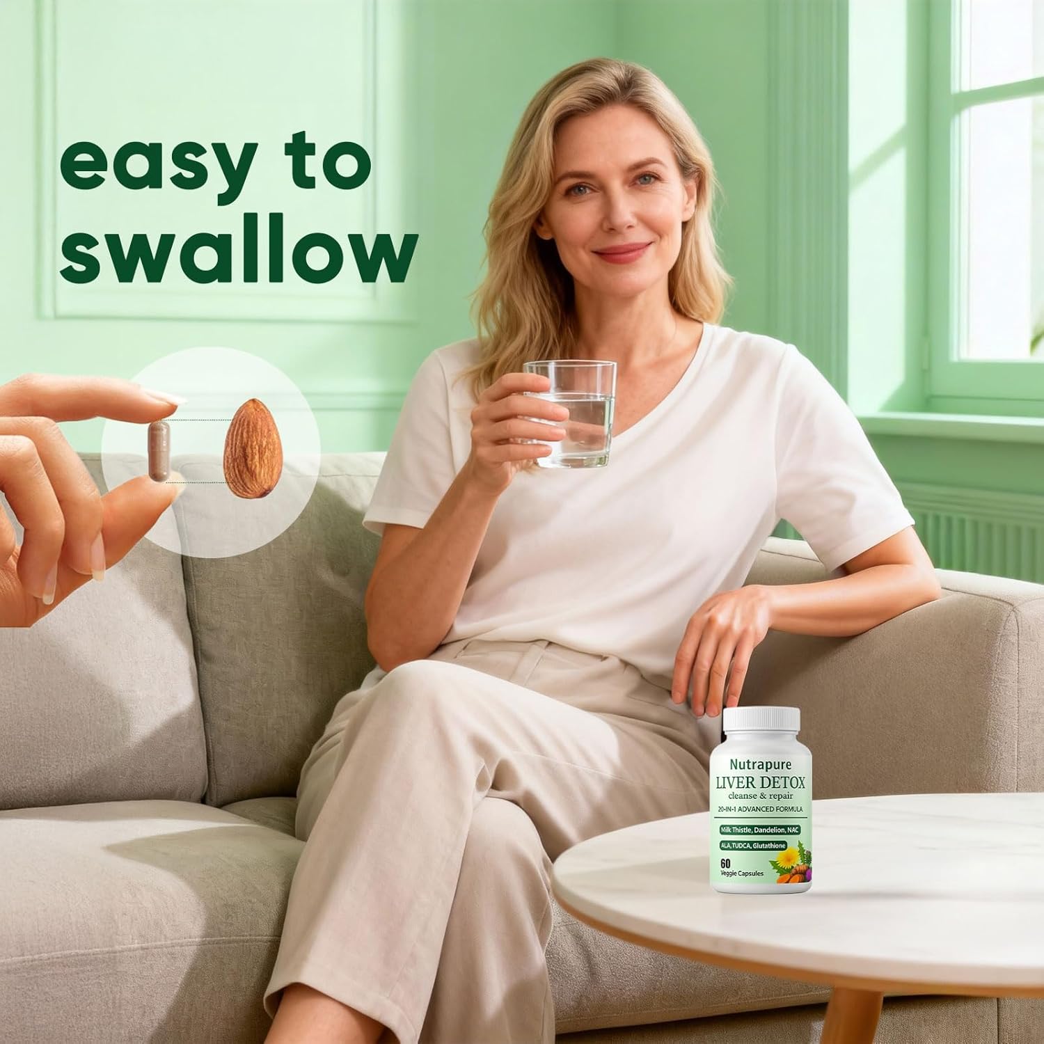 Nutrapure Liver Detox Capsules, 20-in-1 Milk Thistle Liver Detox Supplement, with Dandelion Root, Turmeric, Artichoke Leaf & More, Non-GMO, 60 Vegetarian Capsules (1) - Image 7