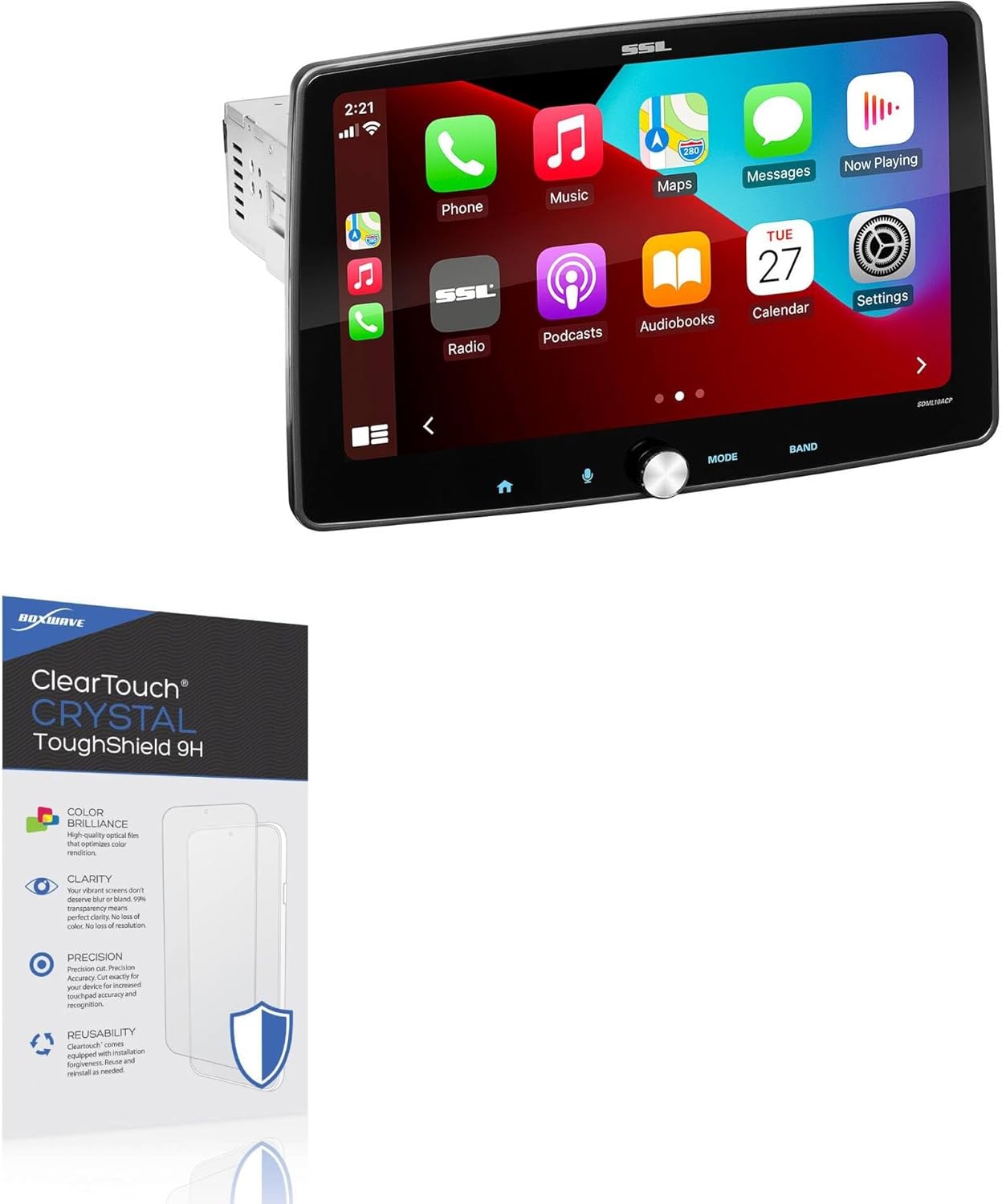 BoxWave Screen Protector Compatible with Soundstorm SDML10ACP - ClearTouch Crystal ToughShield 9H (2-Pack), Clear 9H Tough Flexible Film Screen Protector