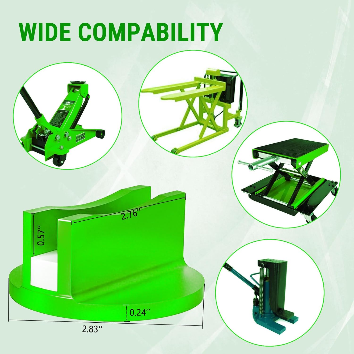 Jack Stand Pads, Aluminum Slotted and Nylon Material, The Magnetic Jack Puck Pinch Weld Frame Rail Adapter, 4PCS Frame Rail Protector for Car Jack (Green-4)