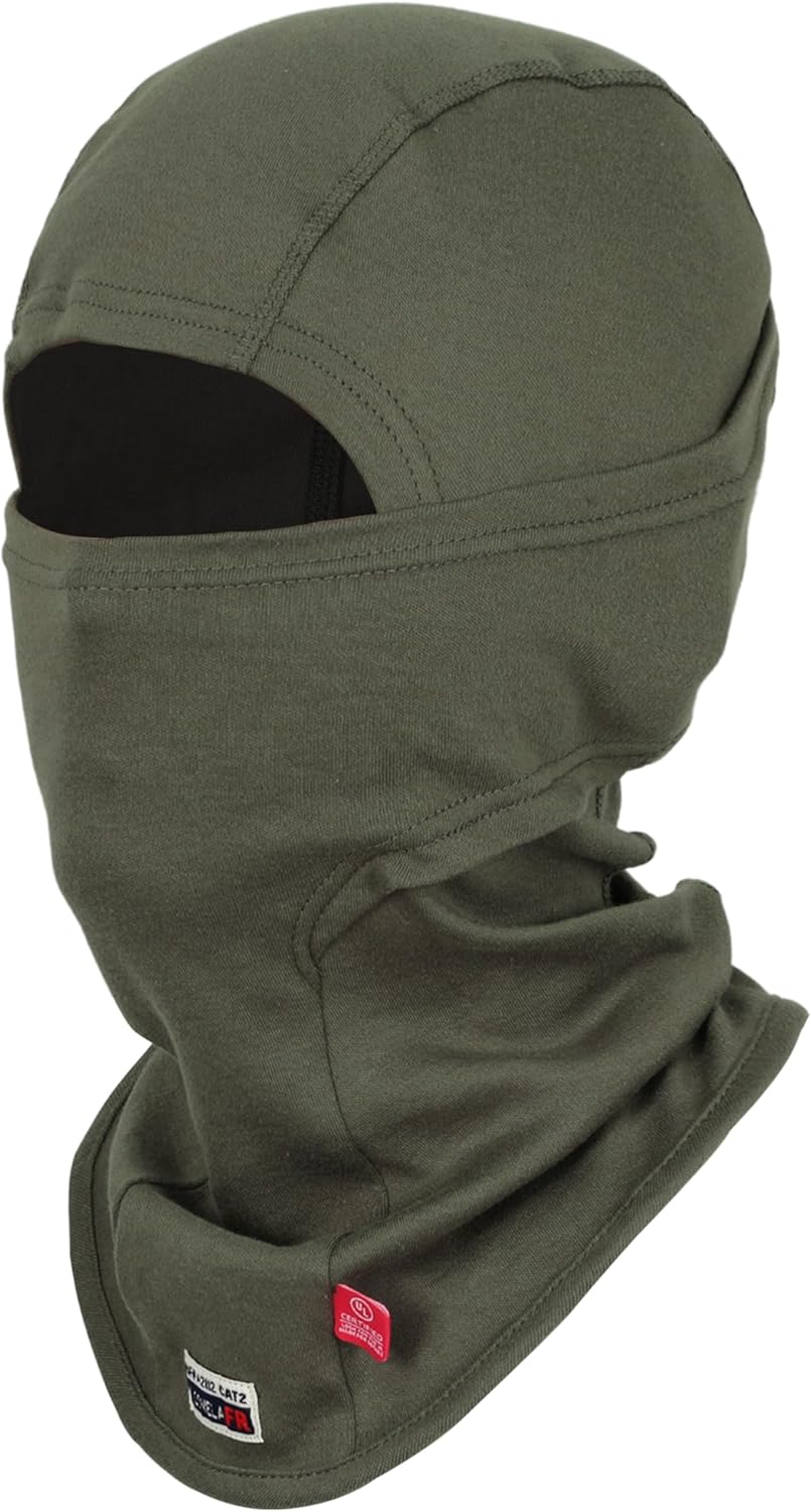 TICOMELA FR Face Mask Balaclava Flame Resistant Hood CAT2 Arc Rated | Welding Safety Cover Hood, One Size Protective Workwear