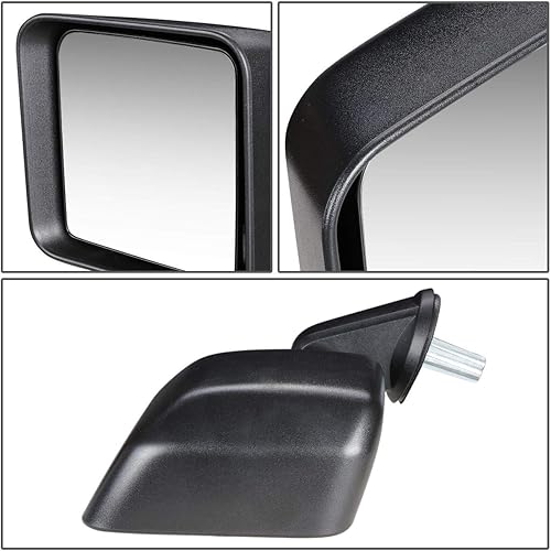 Miniatura 3 de DNA Motoring OEM-MR-CH1320271 Ajuste manual de estilo de fábrica con espejo lateral izquierdo de vidrio calentado compatible con Wrangler 07-18