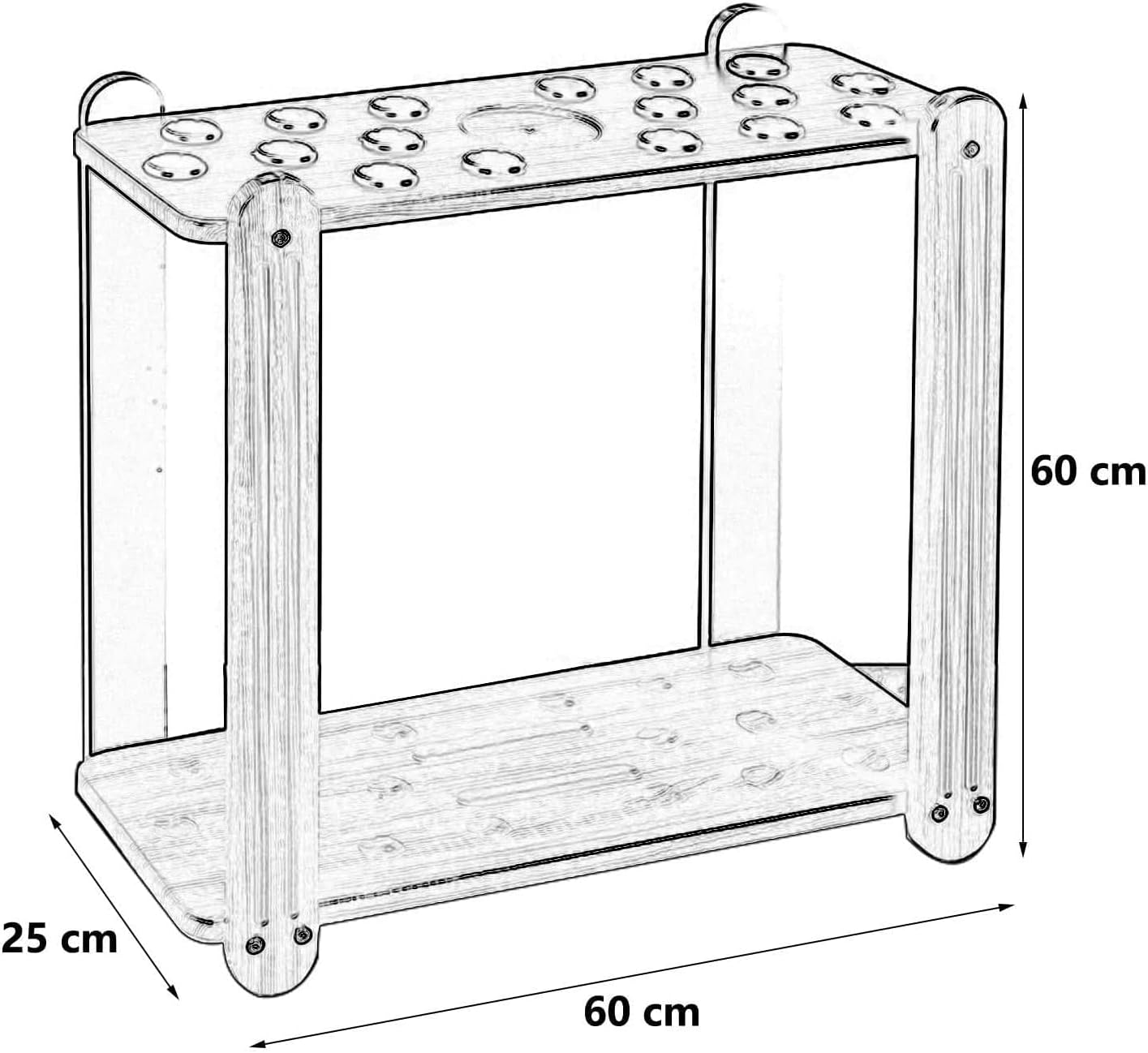 Pool Cue Rack, Pool Sticks Holder,Billiards Pool Cue Rack Floor Ball Cue Standing Rack Holds 18 Cues Easy to Assemble Fishing Rod Rack Pool Cue Stick Holder GYL240629(Size:18 Holes)