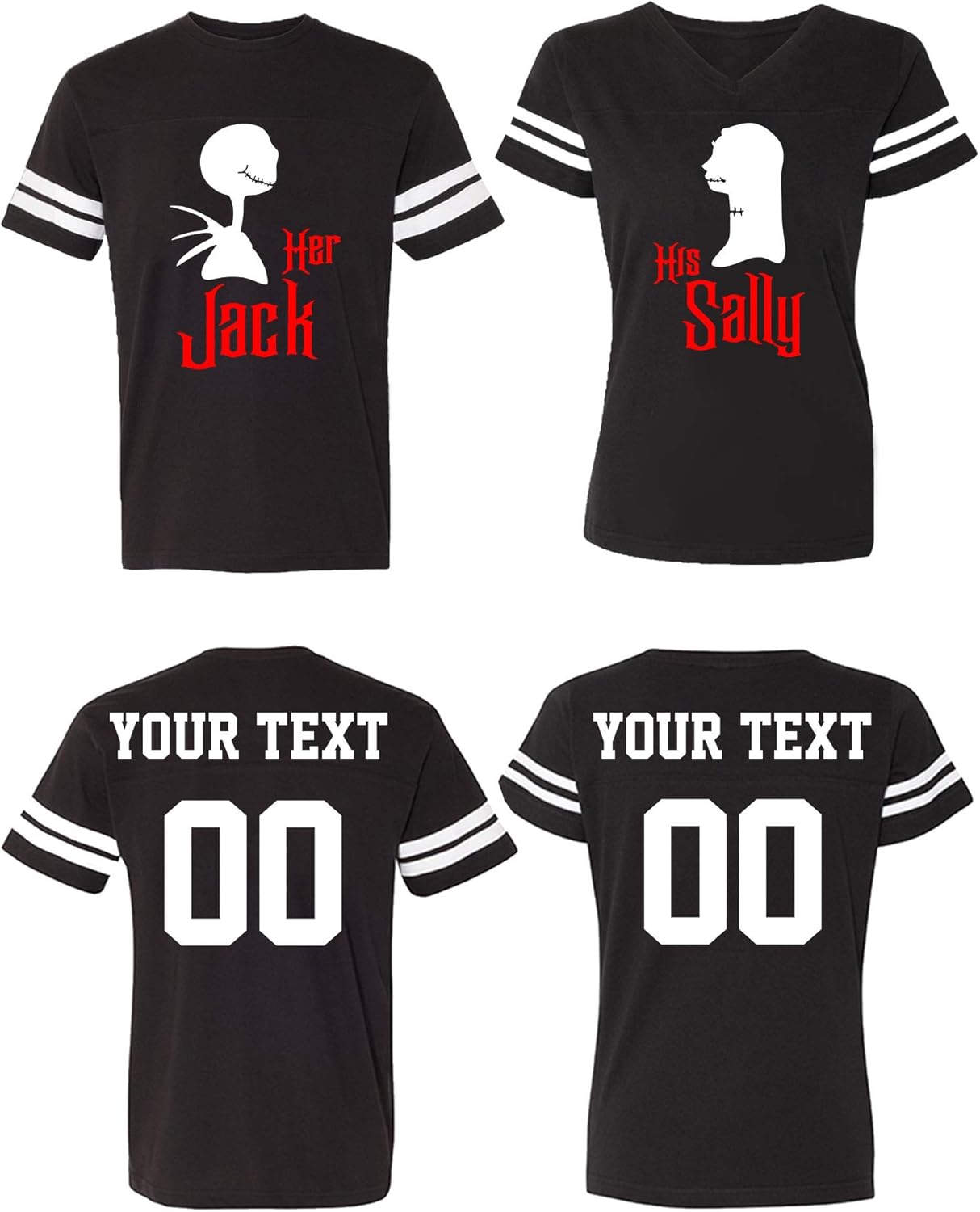 Custom Matching Couple Cotton Unisex Jerseys His & Her Matching Couple T-Shirts Jersey