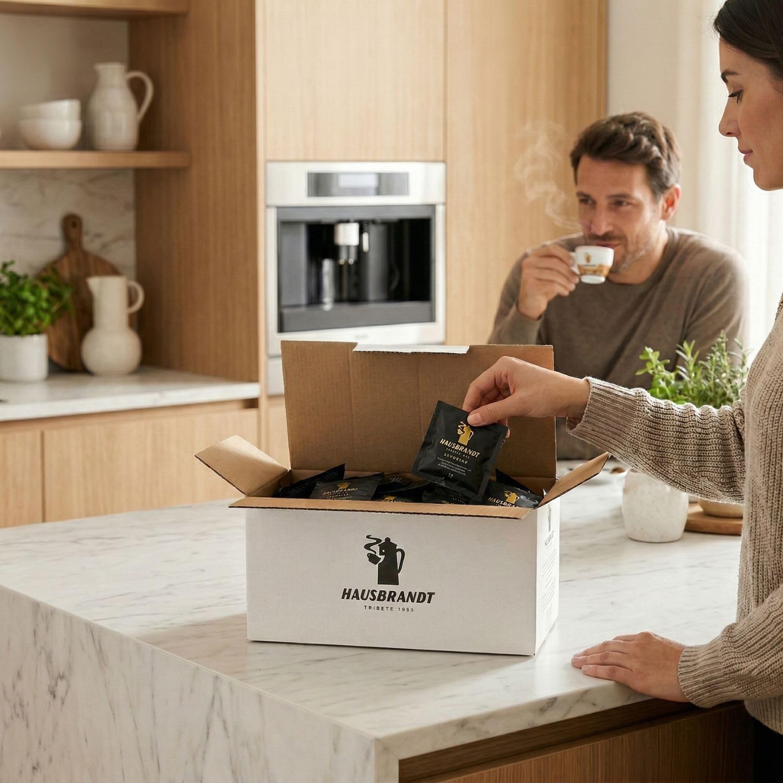 Hausbrandt Caffè Espresso in Cialde di Carta Filtro, 144 Cialde Monodose, Miscela di Caffè Tostato e Macinato, 1000g