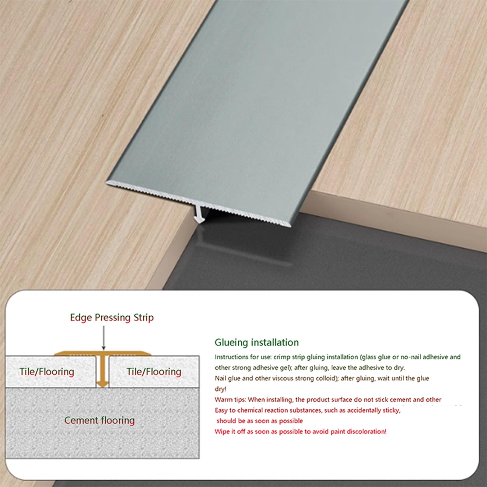 T De Aleación De Aluminio De 3 Piezas * 90 Cm, Tira De Transición De Piso De Vinilo Con Borde De Puerta, Adornos De Borde Impermeables Cortables(Gunmetal Gray,50mm*90cm)
